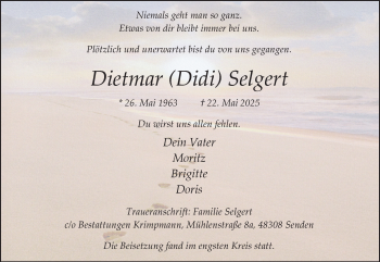 Anzeige von Dietmar Selgert 