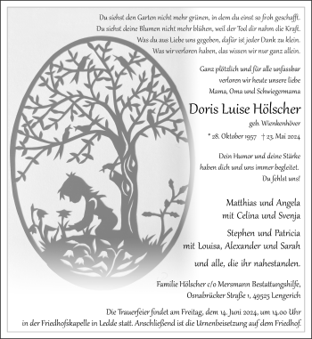 Anzeige von Doris Luise Hölscher 