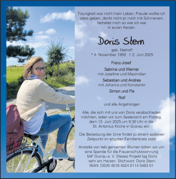 Anzeige von Doris Stern 