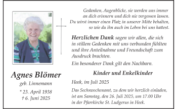 Anzeige von Agnes Blömer 