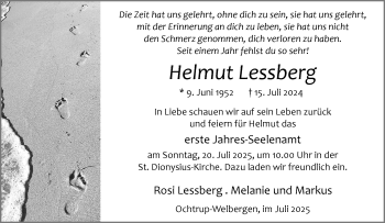 Anzeige von Helmut Lessberg 