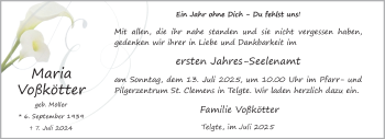 Anzeige von Maria Vokötter 
