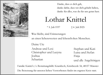 Anzeige von Lothar Knittel 
