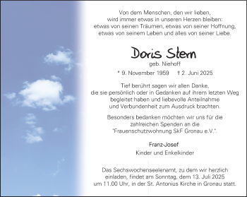 Anzeige von Doris Stern 