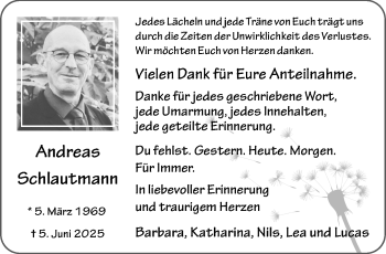 Anzeige von Andreas Schlautmann 