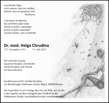 Anzeige von Dr. med. Helga Chrudina 