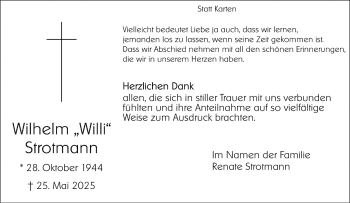 Anzeige von Wilhelm Strotmann 