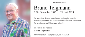 Anzeige von Bruno Telgmann 
