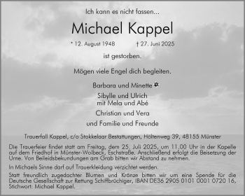 Anzeige von Michael Kappel 