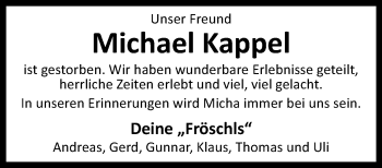 Anzeige von Michael Kappel 