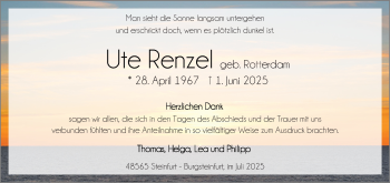 Anzeige von Ute Renzel 