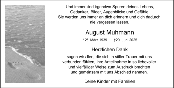 Anzeige von August Muhmann 