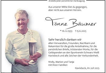 Anzeige von Tönne Bäumer 