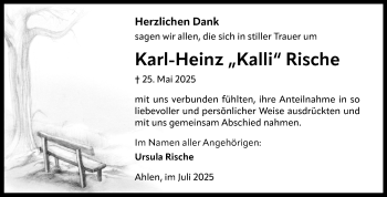 Anzeige von Karl-Heinz Rische 