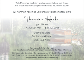 Anzeige von Therese Heck 