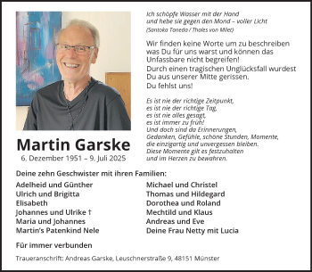 Anzeige von Martin Garske 