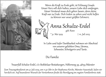 Anzeige von Anna Schulze-Erdel 