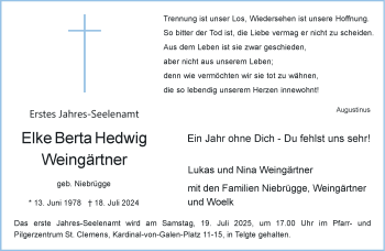 Anzeige von Elke Weingärtner 