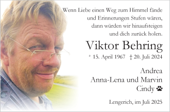 Anzeige von Viktor Behring 