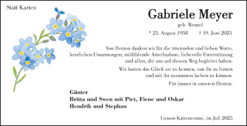 Anzeige von Gabriele Meyer 