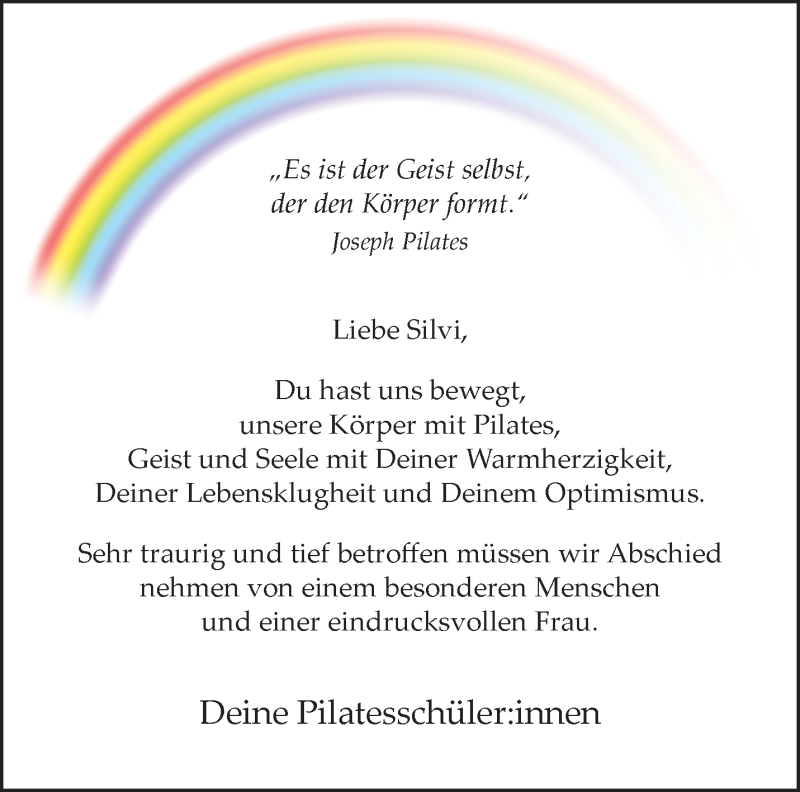  Traueranzeige für Silvia Dupin vom 26.07.2025 aus 