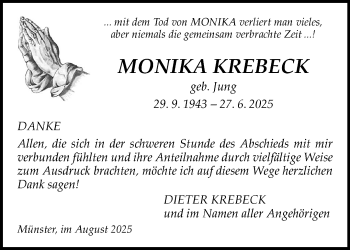 Anzeige von Monika Krebeck 