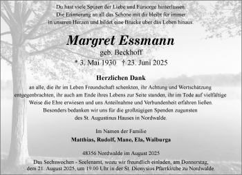 Anzeige von Margret Essmann 