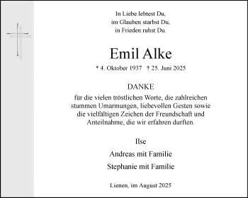 Anzeige von Emil Alke 