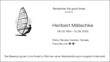 Anzeige von Heribert Mätschke 