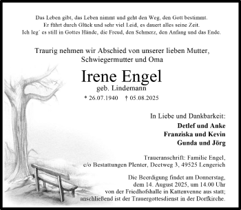 Anzeige von Irene Engel 