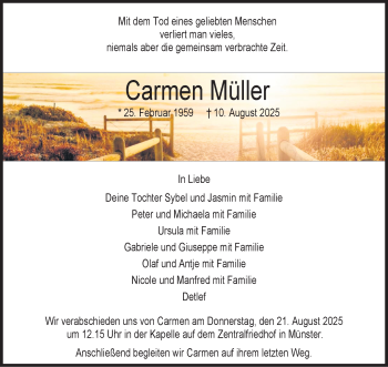 Anzeige von Carmen Müller 