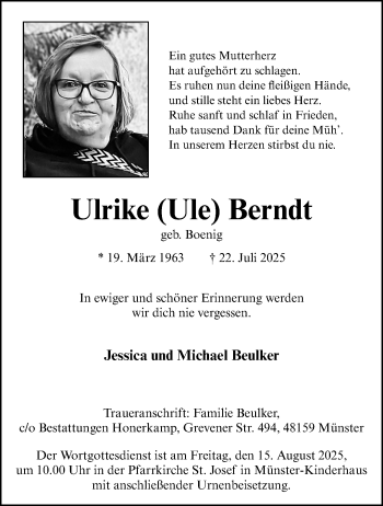 Anzeige von Ulrike Berndt 