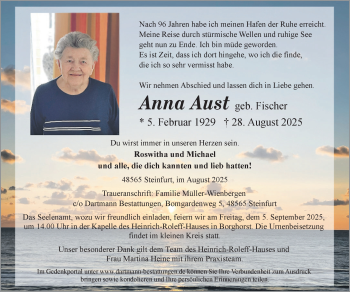 Anzeige von Anna Aust 