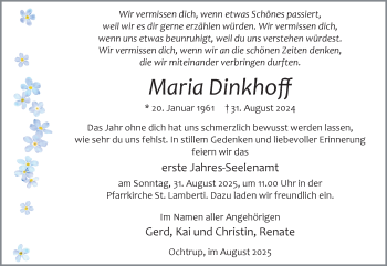 Anzeige von Maria Dinkhoff 