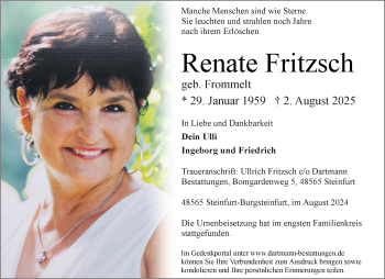 Anzeige von Renate Fritzsch 