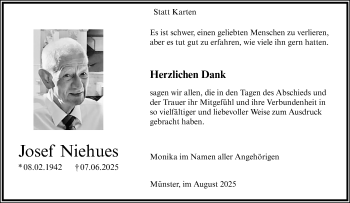 Anzeige von Josef Niehues 