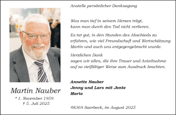 Anzeige von Martin Nauber 