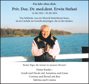 Anzeige von Priv. Doz. Dr. med.dent. Erwin Stefani 