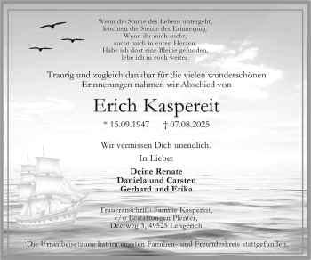 Anzeige von Erich Kaspereit 