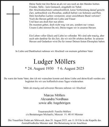 Anzeige von Ludger Möllers 
