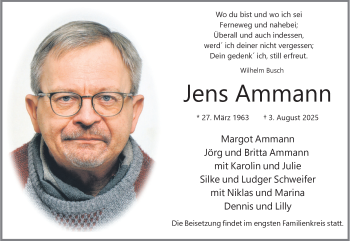 Anzeige von Jens Ammann 