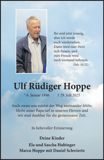 Anzeige von Ulf Rüdiger Hoppe 
