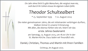 Anzeige von Theodor Schultealbert 