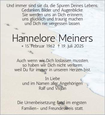 Anzeige von Hannelore Meiners 