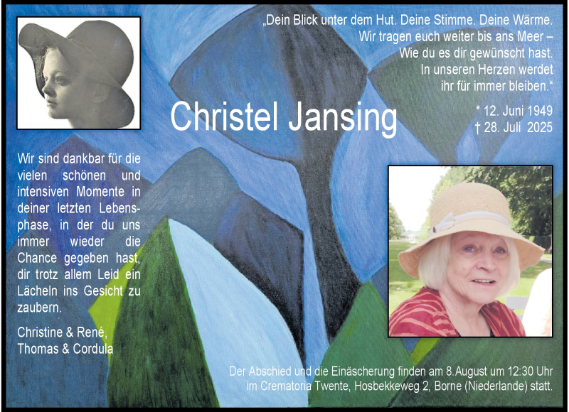  Traueranzeige für Christel Jansing vom 02.08.2025 aus 