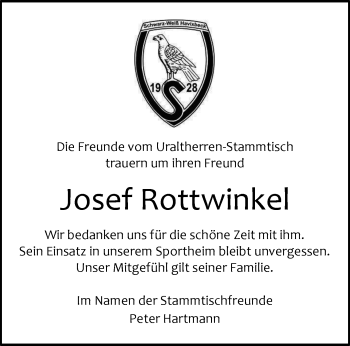 Anzeige von Josef Rottwinkel 