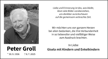 Anzeige von Peter Groll 