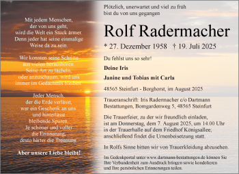 Anzeige von Rolf Radermacher 