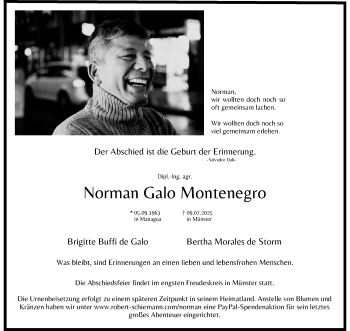 Anzeige von Norman Galo Montenegro 