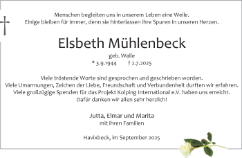 Anzeige von Elsbeth Mühlenbeck 